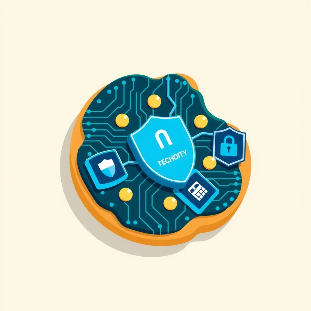 Digital cookie illustration showing data protection