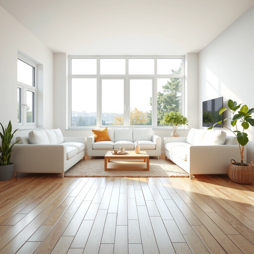 Clean, modern living room interior