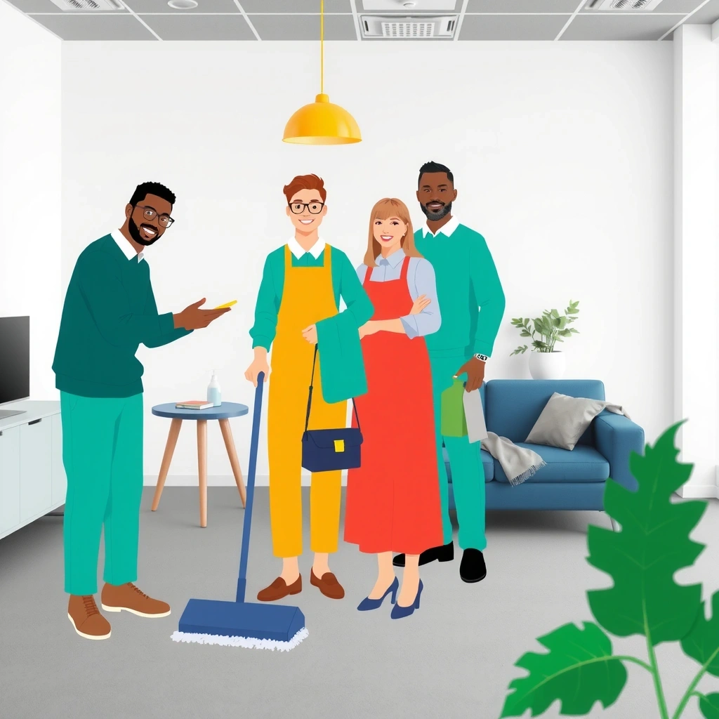 Professional cleaning service in action